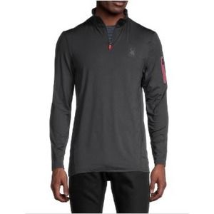 Men's 1/4 zip black mock neck Spyder active pullover M New